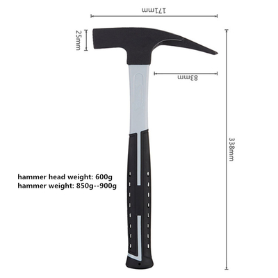 Deutscher hochwertiger Kohlenstoffstahl geschmiedet 600g Kopf Tischler Dach Hammer Glasfaser Griff Einzelklauen Hammer