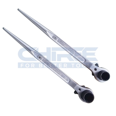 Silberfarbener Bauspad-Ratchets 19 x 22 mm 3/4" x 7/8" Scharfschliff mit spitzen Enden