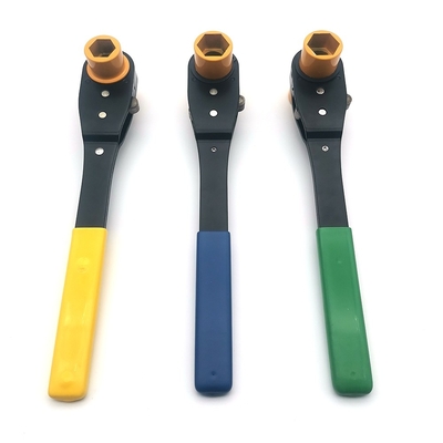 Zweifache Quadrat-Steckdose Verteilung Lineman's Ratcheting Schlüssel mit weichem Griff Griff