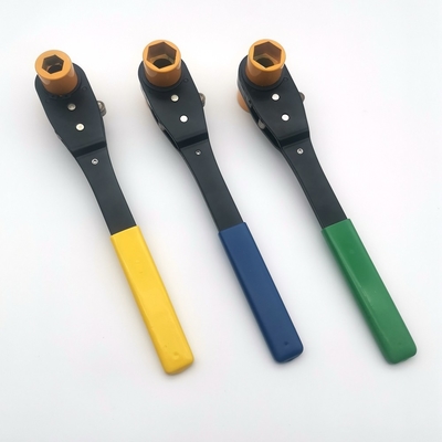 Zweifache Quadrat-Steckdose Verteilung Lineman's Ratcheting Schlüssel mit weichem Griff Griff